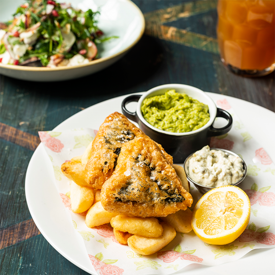 Cosy Club's vegan 'fish' and chips