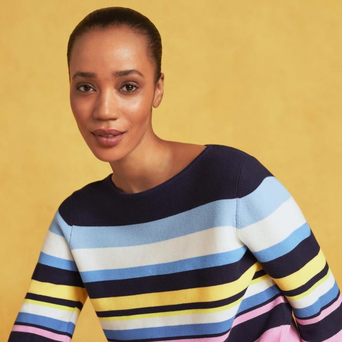 Woman in striped jumper