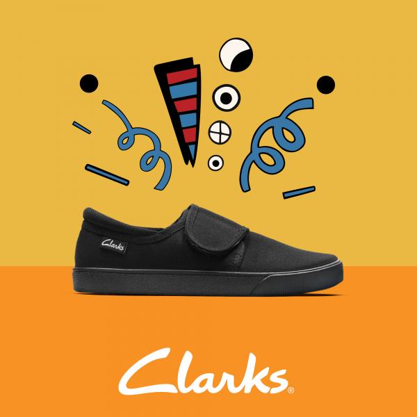 clarks black plimsolls